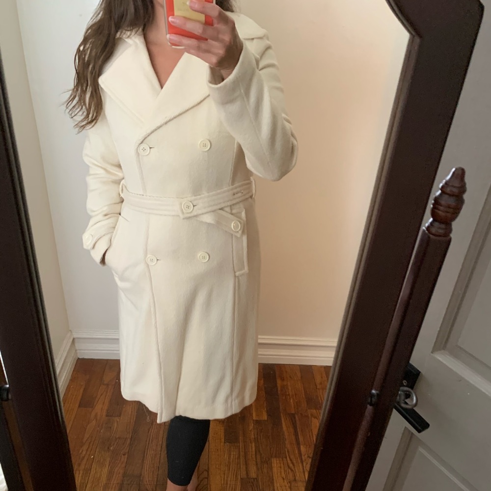 Ben Sherman Cream Dress Coat Size S